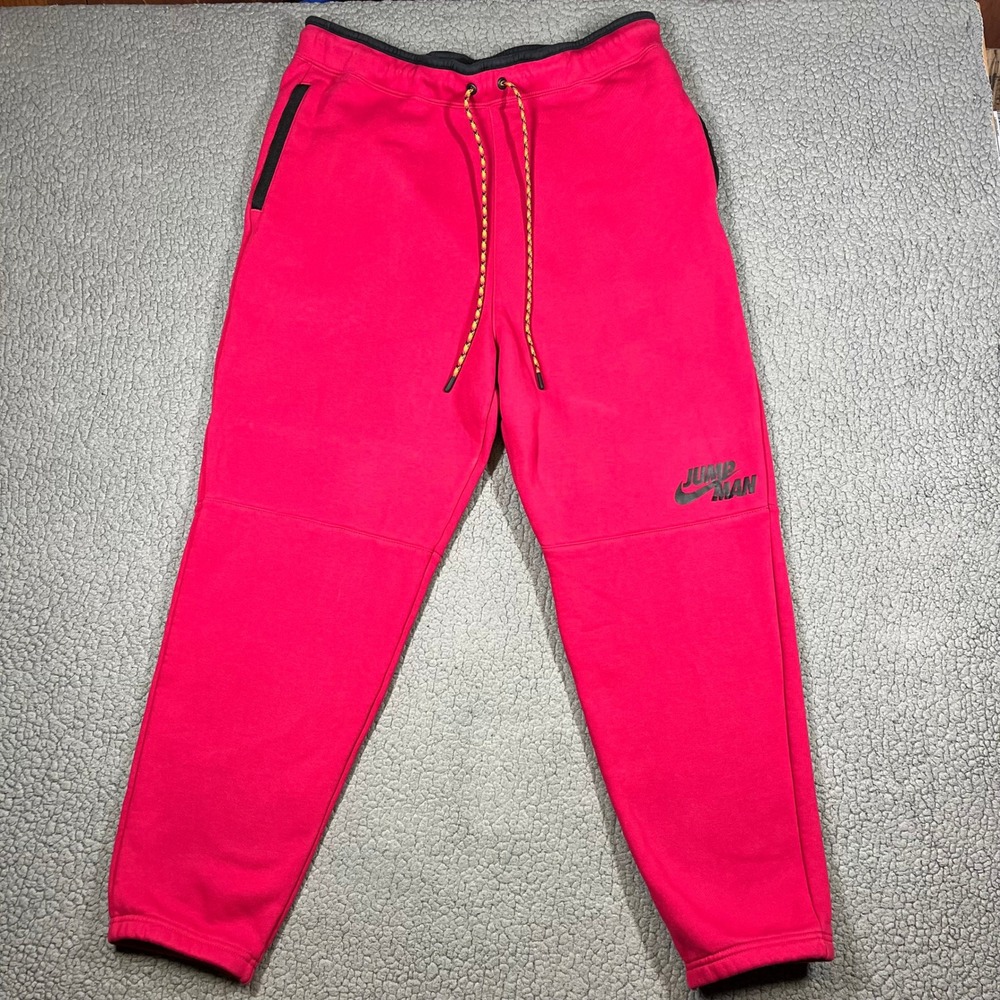 Jordan Sweatpants Men XXL Jumpman Fleece Tapered Red Gym Sporty DJ0260-652